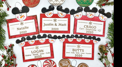 Customizable Snow Family Christmas Ornament