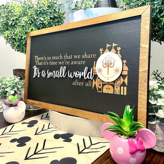 Small World Park-Inspired Framed Sign