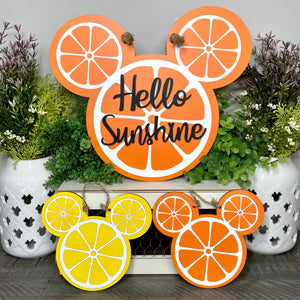 Hello Orange Sunshine Mouse Wall Sign