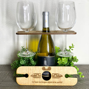 Monorail - Wine Bottle & Glass Holder