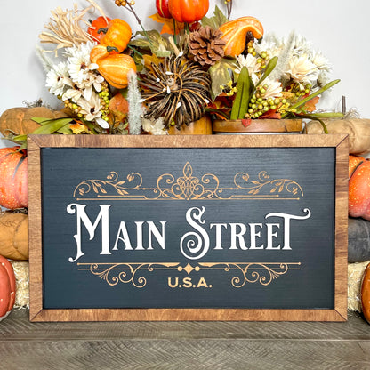 Main Street U.S.A. Park-Inspired Framed Sign