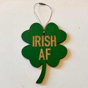 Irish AF Shamrock Christmas Ornament