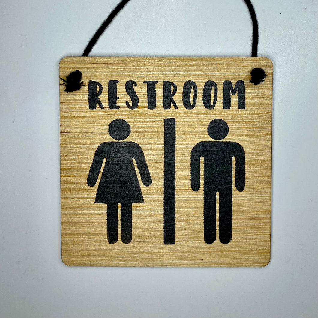 Restroom 6in x 6in Sign