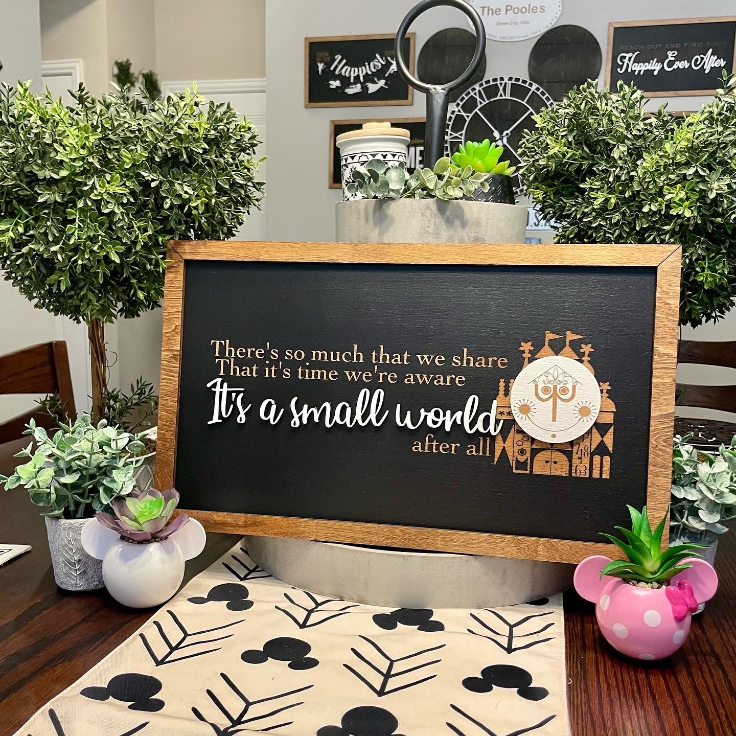 It's A Small World | Clocktower Facade Framed Sign - Handmade by JRW Design Co.